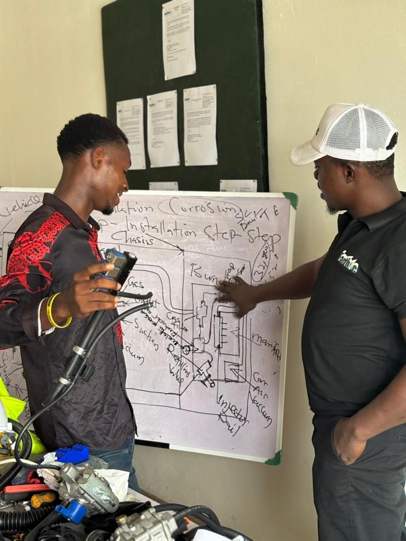 Earthoc trainees working with industrial equipment