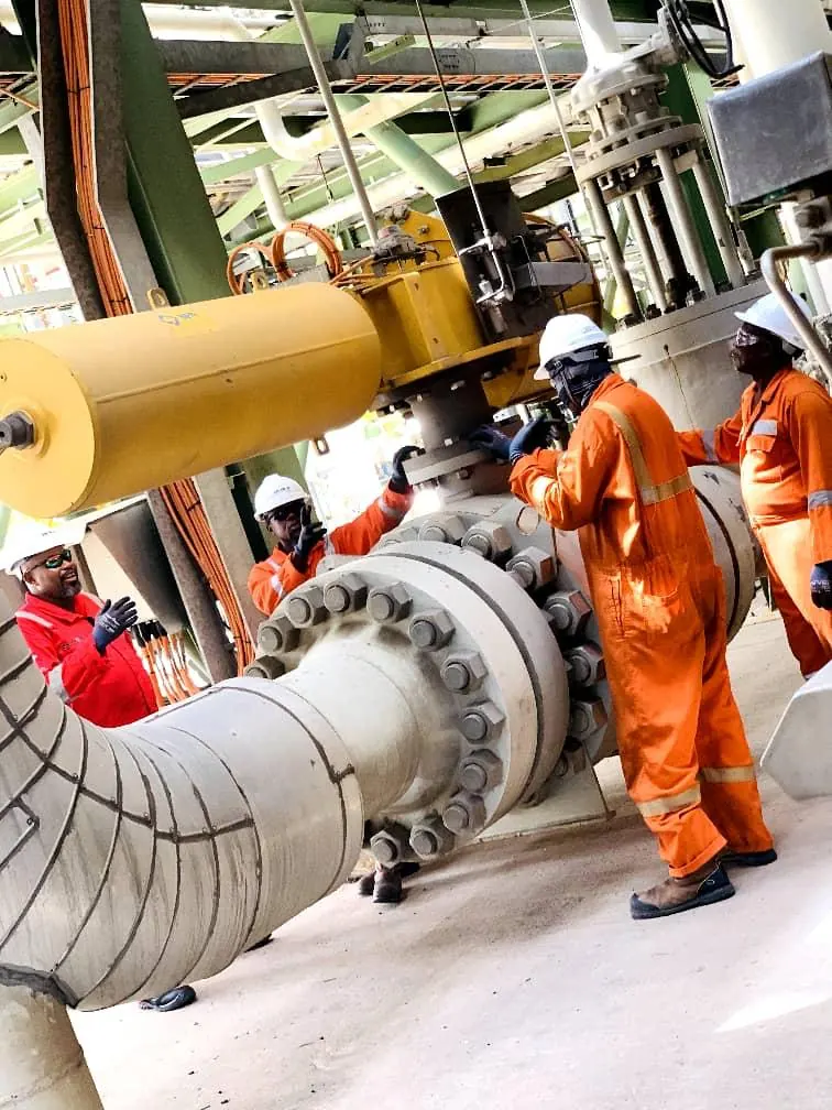 Earthoc trainees working with industrial equipment
